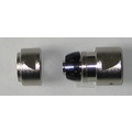 Schlauchanschlussstück mit Wasserstop für 3/4''-Schlauch aus Messing vernickelt