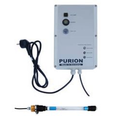 Purion 10W Set für Spannungen von 110-240V AC mit Splitterschutz, Lebensdauerüberwachung der UVC-Röhre und potentialfreiem Kontakt